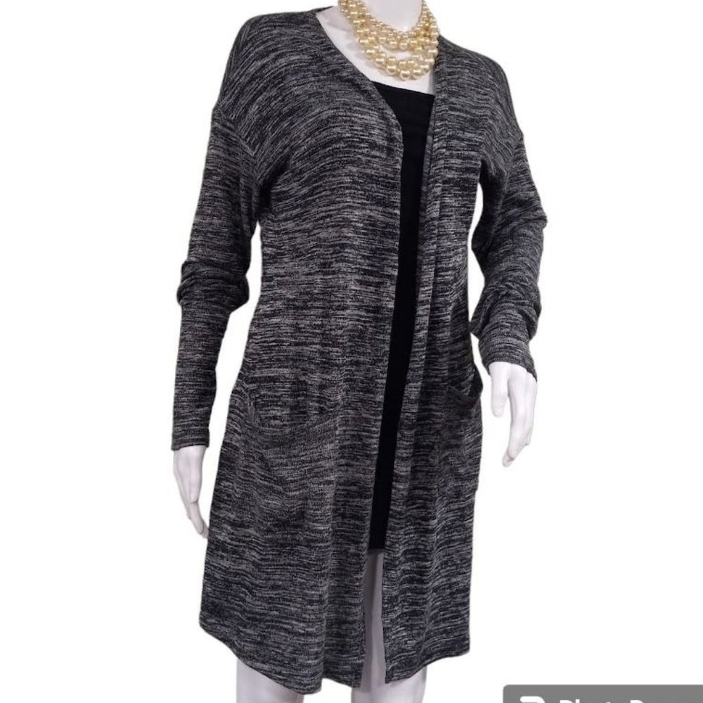 CQ By CQ Basic Long Sleeve Open Front Pullover Cardigan Black Women's Large